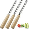 3 Pack Zucchini Vegetable Corer Tool 10" Stainless Steel Rust Resistant Fruit & Veggie Corers Stem Remover Kitchen Gadgets Coring Tool with Wood Handle for Apples, Eggplant, Hollow out for Stuffing