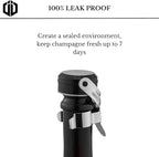 Imbibe & Indulge - Champagne Opener Tool and 2 Sparkling Wine Stopper - Zinc Alloy Champagne Opener, Ergonomic Lever Design + 2 Airtight Stoppers - Sparkling Wine Bottle Stopper, Champagne Accessories