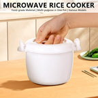 DOITOOL Microwave Rice Cooker 2 Quart, Microwave Steamer for Vegetables, 1.8L Professional Large Micro Cookware for Grains, Pasta & Potatoes - BPA Free, Dishwasher Safe