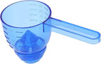 Asixxsix Measuring Scoop, Spill Proof Funnel Design Powder Funnel, Kitchen Measuring Tool with Scale for Seasoning Camping Baking Supplements Dishwasher Safe Food Grade ABS Material (Blue)