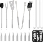BBQ Grill Accessories Set, 20Pcs Barbecue Grill Tools, Stainless Steel BBQ Utensil Kit with Case for Smoker Camping, Great Choice for Outdoor Kitchen Cooking, Gift for Thanksgiving Day, Christmas