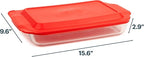 Pyrex Basics 3 QT Glass Baking Dish With Plastic Lid, Casserole Dish, Glass Food Container, Oven, Freezer And Microwave Safe, Clear Container