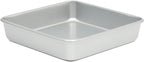 Martha Stewart Gallen 9 Inch Square Nonstick Carbon Steel Cake Pan - Silver Durable Bakeware for Cakes, Brownies & Desserts