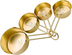 4pcs Stainless Steel Measuring Cups Set Kitchen Accessories Baking Tea Coffee Measuring Tools (gold-4pcs)