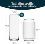 Libbey Classic Slim Beer Can Glasses, 12.5 oz Tall Drinking Glasses Set of 6, Space-Saving, and Versatile Thin Glassware for Cocktails, and Mocktails