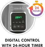 Kenmore 7 Quart Slow Cooker with Diper - Crock pot With Programmable Settings, Digital Controls, Large Capacity for Family Meals, Dishwasher-Safe Stoneware, Warm Rice & Sous Vide Stew