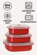Reston Lloyd Nesting Microwave Containers, Set of 3, Adjustable Steam Vents, Airtight, Meal Prep, Durable BPA-Free Plastic- Freezer & Dishwasher Safe, Cookware & Food Storage, Anyday Cookware, Lime