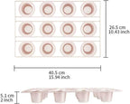 12 Cups Nonstick Popover Pan Muffin Cupcake Pan Pudding Pan Bakeware for Oven Baking, Frittatas, Muffins, Quiches, Pudding Cakes, Gold