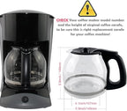 12-Cup Replacement Coffee Carafe Compatible with Mr. Coffee Coffee maker Pot, Replace Part# PLD12 PLD12-RB Series, Black Handle