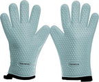 KITCHEN PERFECTION Silicone Smoker Oven Gloves For Women -Extreme Heat Resistant BBQ Gloves -Handle Hot Food Right on Your Smoker Grill Fryer|Waterproof Oven Mitts Grill Gloves |Superior Set+3 Bonuses