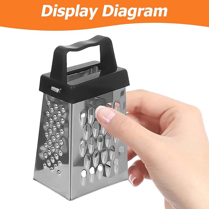 BESPORTBLE 3pcs Stainless Steel Multifunctional Vegetable Slicer with Non-slip Base Mini Cheese Grater and Potato Carrot Shredder for Safe Efficient Kitchen Food Preparation