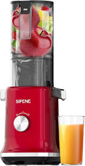 SIFENE Cold Press Juicer Machine, 4.3 Inch Wide Mouth Masticating Juicer For Whole Fruits And Vegetables, Slow Juice Extractor With High Torque Motor, Easy To Clean Brush Included, Gray