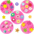 5Pcs Flower Molds Silicone Rose Chocolate Mold Daisy Flower Fondant Mould Polymer Clay Resin Mold Soap Ice Cube Gummy Sugar Wax Melt Molds for Baking and Cake Cupcake Decorating DIY Craft