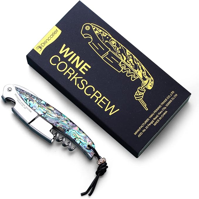 Shell Handle Waiter Corkscrews-Wine Openers,Corkscrew Bottle Openers,3-in-1 Wine Key Tool With Foil Cutter & Dual Hinge Fulcrum - Waiters Corkscrew…