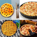 RICHSC-PAN Tart Pan 10 Inch Tart Pan Carbon Steel Round Non-Stick Pan Quiche Pan with Removable Chassis for Mousse Cakes, Kitchen Reusable Baking Tool with A Depth of 1.18 Inches.