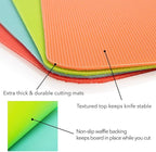 Simply Genius Flexible Cutting Board Set - Color-Coded Plastic Cutting Board Mats - Dishwasher-Safe Chopping Surfaces - Space-Saving Kitchen Mat Storage - 4-Pack Multicolor 11.5 x 15 in