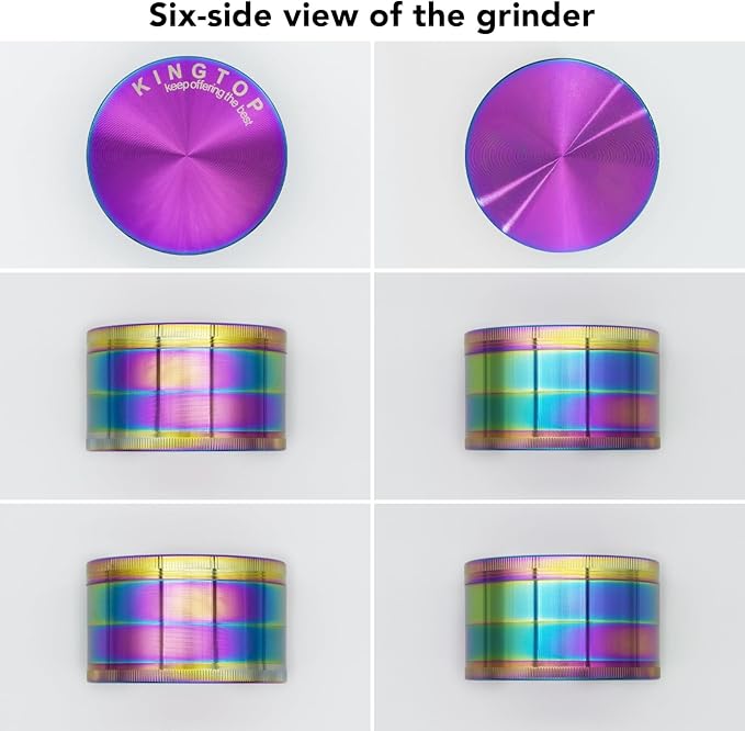 KINGTOP 3 Inch Large Grinder, Zinc Alloy Mills (Colorful)