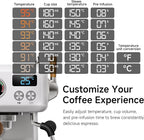 HIBREW H10Plus - Programmable Espresso Machine - 58mm Portafilter in Stainless Steel - Temperature & Cup Volume Adjustable at will - With Intelligent Display Screen & Pressure Gauge.
