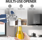 Safring Can Opener Manual, Heavy Duty Handheld Strong Can Opener with Soft Touch Handle, Sharp Blade Smooth Edge, Can Openers with Multifunctional Bottle Opener, Blue