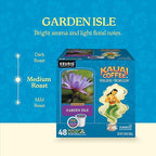 Kauai Coffee K-Cup Pods for Keurig Brewers – Arabica Coffee, 10% Hawaiian – Medium Roast, Bright Aroma With Light Floral Notes – Garden Isle, 1 Pack of 48 Single Serve K-Cups