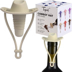 Silicone Wine Stopper Cute Wine Accessories Reusable Sealing plug Fun Cowboy Hat bottle Seals keep wine fresh Gifts for Wine Collector replacement Corks (White)