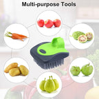 Aodaer Vegetable Brush Potato Scrubber Brush Silicone Hard and Soft Side Fruit Cleaning Tools for Delicate or Tough-Skinned Vegetables