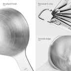 Measuring Spoons: U-Taste 18/8 Stainless Steel Measuring Spoons Set of 9 Piece: 1/16 TSP, 1/8 TSP, 1/4 TSP, 1/3 TSP, 1/2 TSP, 3/4 TSP, 1 TSP, 1/2 tbsp & 1 tbsp Dry and Liquid Ingredients