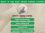 Olicity Cheese Cloths, Grade 100, 36 Sq Feet, Reusable Cheese Cloth with Closed Edges Fabric Fine Mesh Cloth, Unbleached Cotton Muslin Cheesecloth for Straining,Bread,Tea,Crafts,Free Cutting - 4 Yards