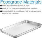 Baking Sheets 5 Pieces, Bastwe Stainless Steel Baking Pan Tray Cookie Sheet, Rectangle Size 9 X 7 X 1 inch, Healthy & Non Toxic, Rust Free & Mirror Finish, Easy Clean & Dishwasher Safe