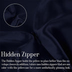 Mulberry Silk Pillow Cases Set of 2, Both Sides Real Silk Pillow Cover for Hair and Skin Cool Pillowcase Organic Silk Pillowcase 2 Pack with Hidden Zipper, Navy Blue, Queen (20"×30")