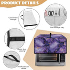 Marble Print Toaster Oven Cover for Kitchen Counter, Heavy Duty Heat-resistant Dust-proof Cover for Microwave Oven, Fit Most Small Appliance, Purple (Medium-16.1 * 19.71 * 10 inches)
