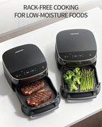 Large Air Fryer 6QT, 11-in-1 Fast Cooking Air Fryer with Top & Bottom Heating, No Flip Needed, Quiet 50dB, Family Size Digital Air Fryer for Healthy Meals, Fits a 12" Pizza or Steaks