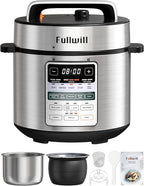 Fullwill Dual-Pot Electric Pressure Cooker 6+5QT, 12-in-1 Multi-Cooker for Pressure Cooking, Soup, Yogurt, Stew, Rice，Suitable for family meals and gatherings