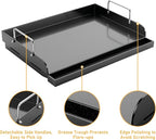 Utheer 17" x 13" Nano-Ceramic Nonstick Griddle for Gas & Charcoal Grills – Universal Flat Top Griddle with Grease Groove/Reinforced Ridges/High Sidewalls, Perfect for Healthy Cooking,Parties & Camping