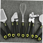 7pcs Stainless Steel Kitchen Gadgets Cooking Tools Set Cheese Grater Pizza Wheel Can Opener