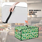 Four Leaf Clover Print St. Patrick's Day Toaster Oven Cover Anti Scratch Microwave Cover for Kitchen Countertop Appliance Dust Protector Decorative Oven Accessories, Green, L