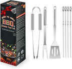 BBQ Accessories Barbecue Grill Utensils Set, 7pcs Stainless Steel BBQ Tools for Outdoor Grill,Grilling Gifts for Men, Dad, BBQ Loversies Grilling Gifts for Men,Father's Day/Christmas/Thanksgiving Day