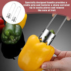 2 Pcs Pepper Corer,Multifunctional Fruit And Vegetable Core Remover,Stainless Steel Fruit And Vegetable Tool,Bell,Corer Tool Kitchen For Pepper, Pineapple, Pear, Apple Corer