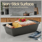 Nonstick Loaf Pan Set Pack of 4, 7" to 11" Large Baking Bread Pan, Oven Safe Up to 450°F, PFOA, PFOS, PTFE Free, Space Saving Stackable Design, Stain Resistant, Dishwasher Friendly, Gray Marble