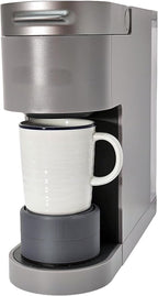 Elevate Anti-Splash Cup Riser Accessory for most Keurig K-cup, Cuisinart Single Serve, and other Coffee Makers, Adjustable for Cup Size and Drip Tray Type (Dark Gray with Black Base)