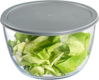 Le'raze Glass Salad Spinner with Airtight Lid - BPA-Free - Easy Pump Lettuce Spinner Washer | Fruit Washing Bowl with Strainer | Vegetable Cleaner | Large Capacity Borosilicate Glass, 6.22 Quart