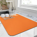 HotLive Dish Drying Mat for Kitchen Counter, Heat Resistant Drainer Mats with Non-slip Rubber Backed, Hide Stain Kitchen Super Absorbent Draining Mat, Easy to Clean Dish Rack Pad, Orange 18"x24"
