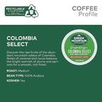 Green Mountain Coffee Roasters Colombia Select, Single-Serve Keurig K-Cup Pods, Medium Roast Coffee, 24 Count