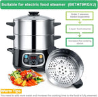Secura Steamer Basket 304 Stainless Steel Food Steamer 1 Tier for 8.5 Quart Electric Food Steamer