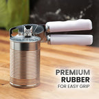 Zulay Kitchen Heavy Duty Stainless Steel Can Opener Manual with Bottle Opener - Rust Proof Manual Can Opener With Turn Knob & Comfy Soft Grip Handles - Light Lilac