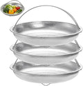Cididu 3 Pack Steamer Basket for Cooking, Micro-Perforated Strainer Colander Set, Stainless Steel Vegetable Veggie Steamer Rack for Pot, All-In-One Steaming Rack Stand with Handles, Dishwasher Safe