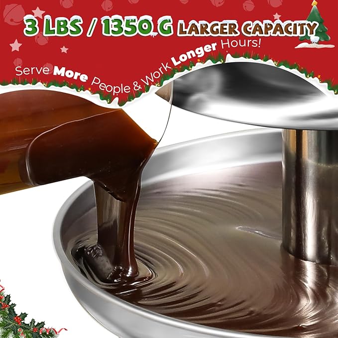 4 Tiers Chocolate Fountain Machine Upgraded Professional Fondue Fountain Easy Cleaning Hot Nacho Cheese Fountain for Party, Gathering, Wedding, Rental