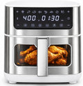 Simple Deluxe 8-in-1 Air Fryer 6.34 Qt, Digital Preset Airfryer with Visible Window, Nonstick and Dishwasher-Safe Basket, Air Fry, Chicken, Pizza, Dehydrate, Fries, 90-Min Timer, 1700W, White