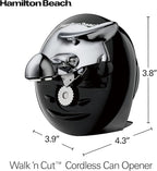 Hamilton Beach Walk 'n Cut Electric Can Opener for Kitchen, Use On Any Size, Automatic and Hand-Free, Cordless & Rechargeable, Easy Clean Removable Blade, Black (76501G)