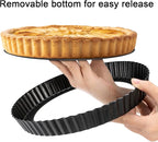 Tosnail 2 Pack 9 Inch Non-Stick Quiche Pan, Fruit Tart Pie Pan with Removable Loose Bottom